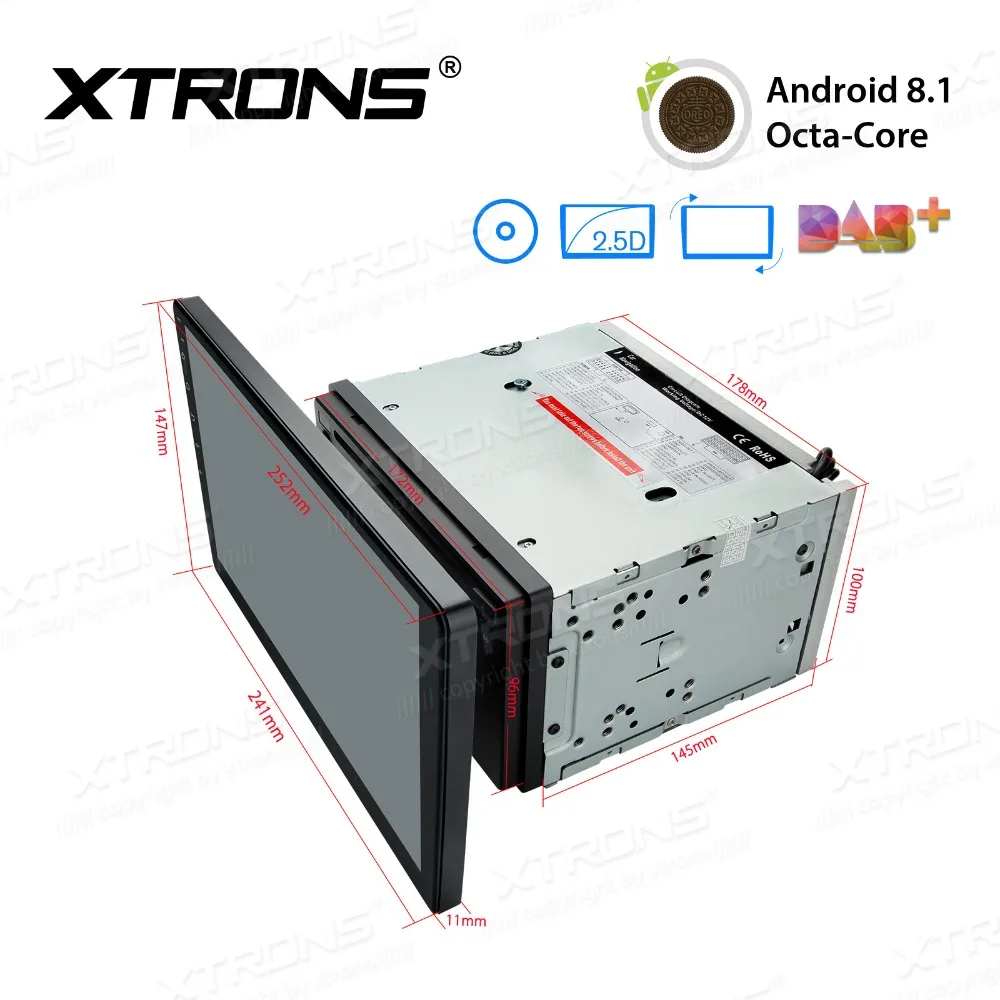 Best XTRONS 2 Din Universal 10.1" Android 8.1 Radio Rotatable Face Panel 2.5D Curved Screen Car Stereo DVD Player GPS OBD WiFi FM DAB 5 Best XTRONS 2 Din Universal 10.1" Android 8.1 Radio Rotatable Face Panel 2.5D Curved Screen Car Stereo DVD Player GPS OBD WiFi FM DAB 5