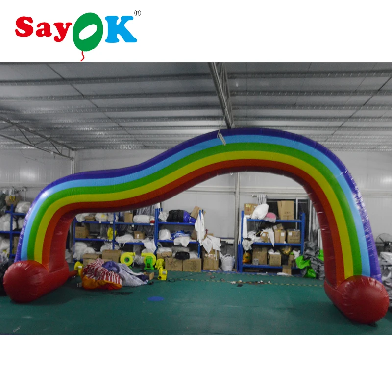 

8x4mH PVC New design inflatable rainbow arch with air blower for outdoor/indoor advertising