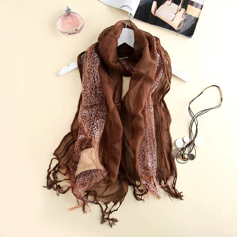 Shawls and Scarves for women winter black scarf striped fashion