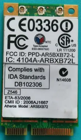 Беспроводная мини-карта Atheros AR5418 AR5008 AR5BXB72 300 Мбит/с Pci-e | Компьютеры и офис
