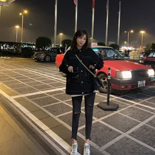 2019 Spring New Korean Version of Hong Kong Wind Sequins Denim Jacket Women Student Loose BF Short Jacket Denim Tide Coat