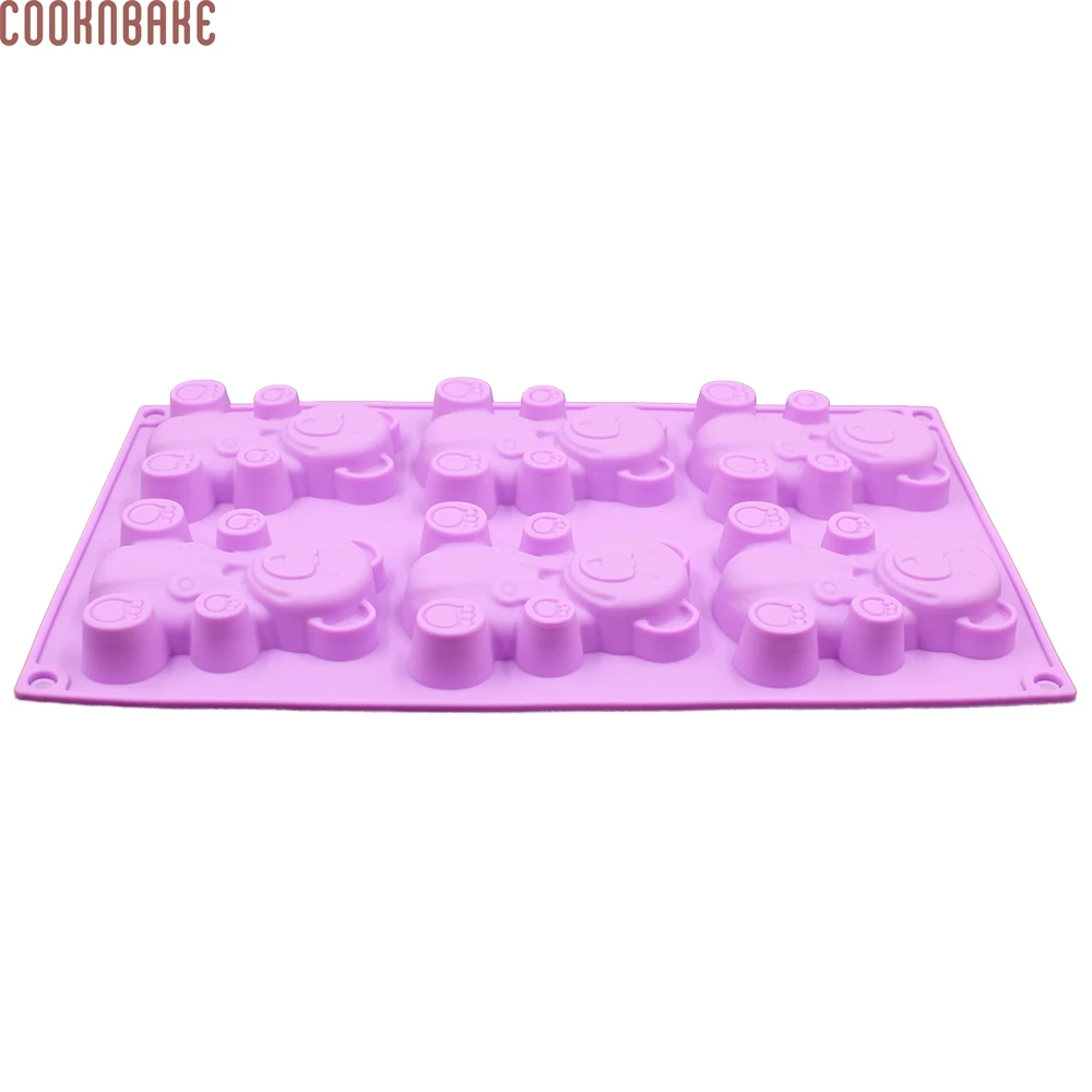 COOKNBAKE DIY 6 Lattices Bear-Boy DIY Silicone Cake Mold Pudding Bakery Cookies Baking Mold CDSM-066