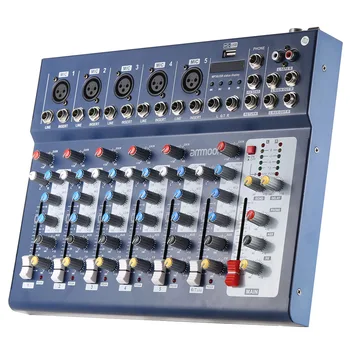 

ammoon F7-USB 7-Channel Digtal Mic Line Audio Sound Mixer Mixing Console with USB Input 48V Phantom Power 3 Bands Equalizer