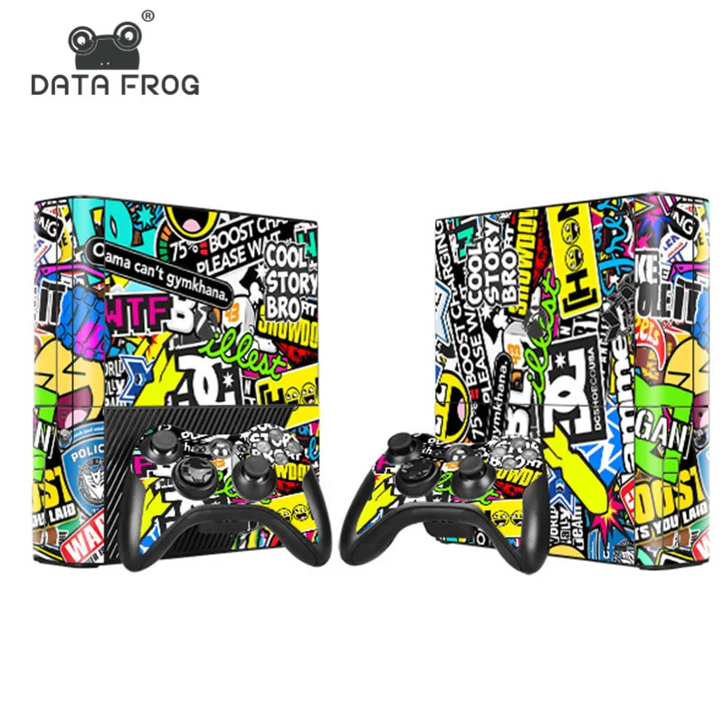 

Cool for Microsoft X BOX 360 E Popular Game Sticker Cover Vinyl Decals Console and 2 Game Controller Skins Free Shipping