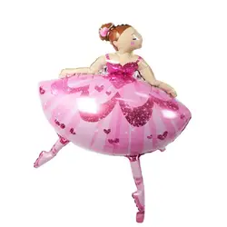 1 шт. Балетные костюмы Танцы девушка Шарики 113*84 см Большой Размеры День рождения шар Алюминий шар розовый Балетные костюмы Обувь для