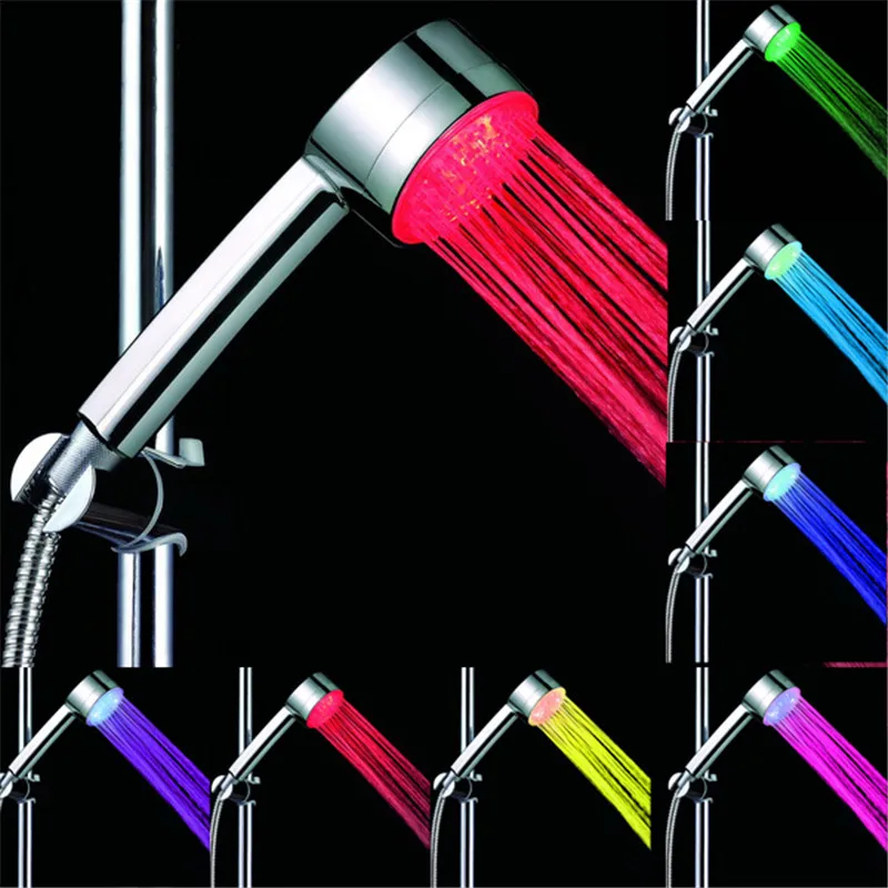 7 colors gradually rainbow water powered led rainbow shower light