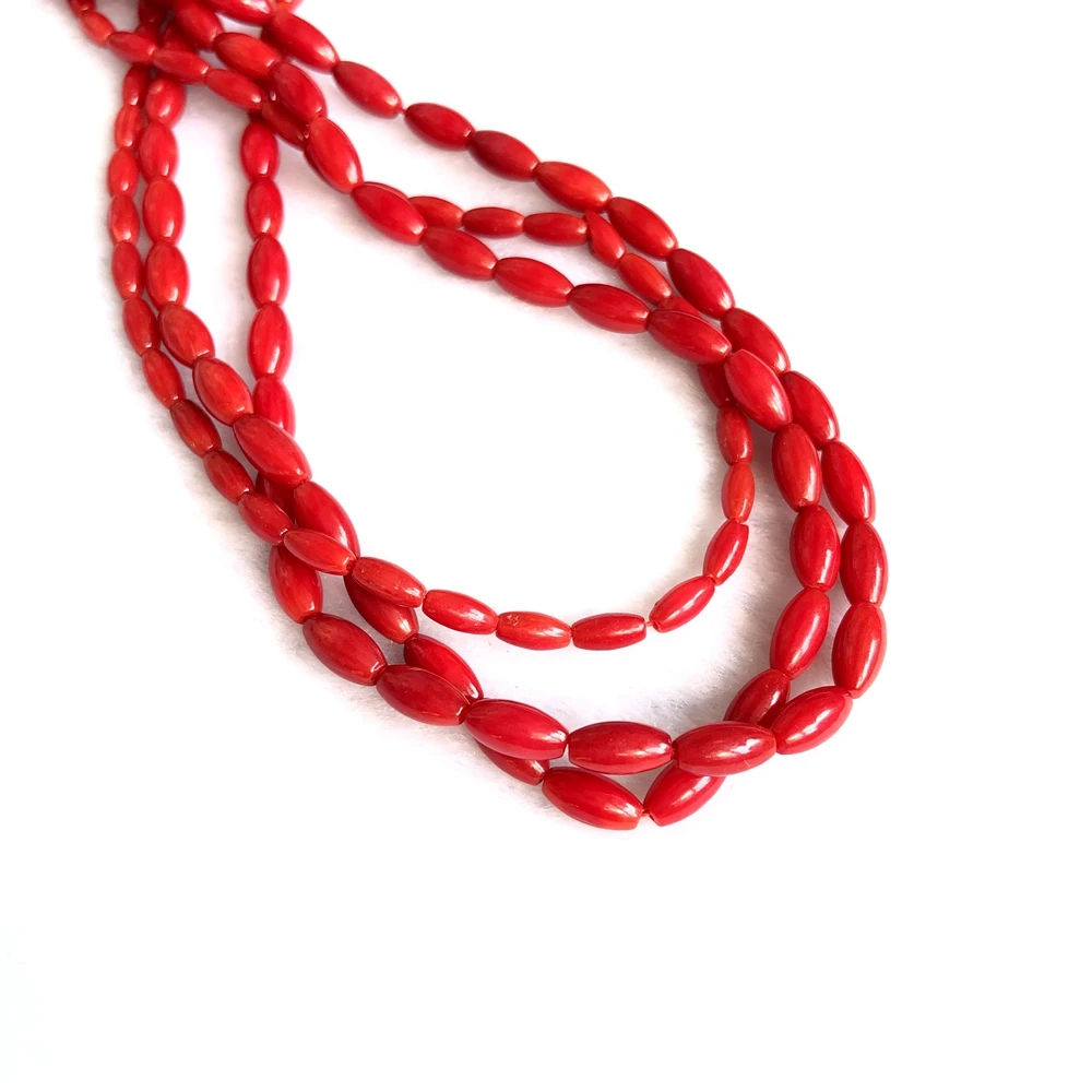 Wholesale 1strings Natural Red Coral 3x6mm 4x8mm Rice Beads Charming