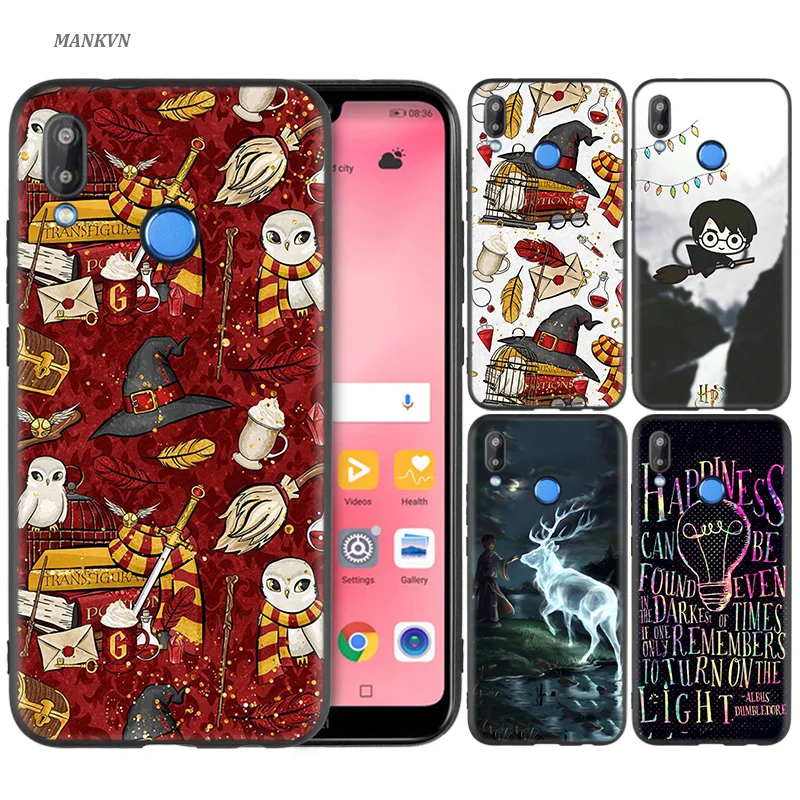 

Silicone Case Cover for Huawei P20 P10 P9 P8 Lite Pro 2017 P Smart+ 2019 Nova 3i 3E Phone Cases harry potter deer owl hallow quo