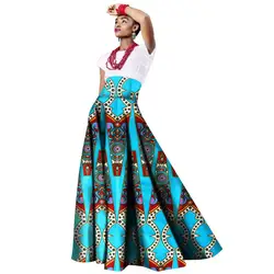 Лето 2019 г. Африканский женская одежда длинные Свободная рубашка Дашики для женщин Базен riche халат longue femme плюс размеры печати хлопковая юбка