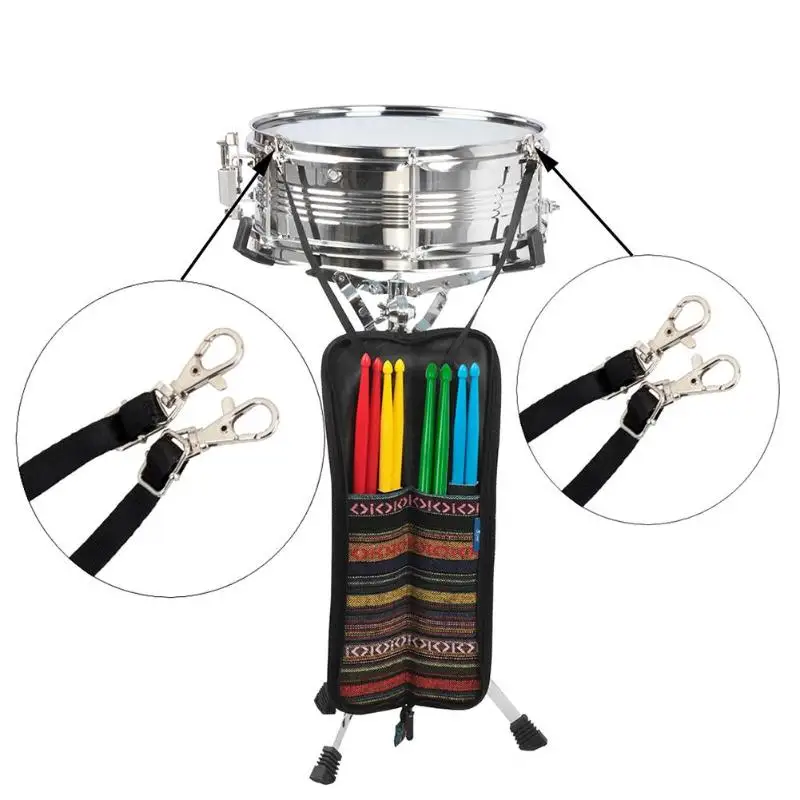 

Waterproof Cotton Folk Drum Stick Holder Bag Case 4pairs Drumsticks with Strap Percussion Instruments Parts Accessories