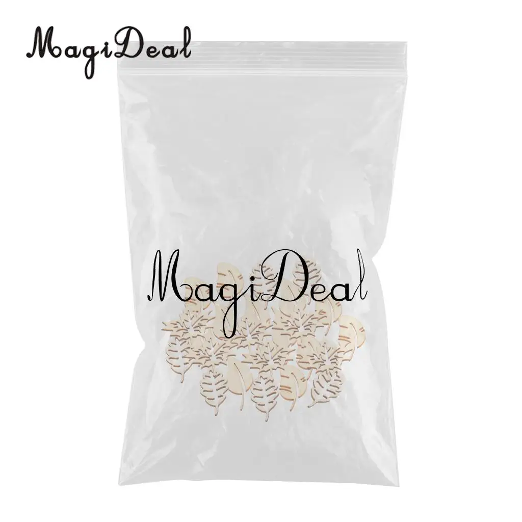 24pcs mixed MDF Cut Wood Leaf Leaves Natural Wooden Embellishment Scrapbooking Craft Handmade Accessories Home Decorations