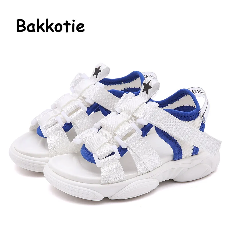 

Bakkotie New 2019 Summer Baby Boys Casual Sandals Toddler Fashion Black Breathable Sandals Kids Soft Dress Shoes