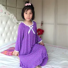 Nightgowns for childr Girls Modal pajamas summer Robe Long Nightdress kids ‘s lounge Nightwear