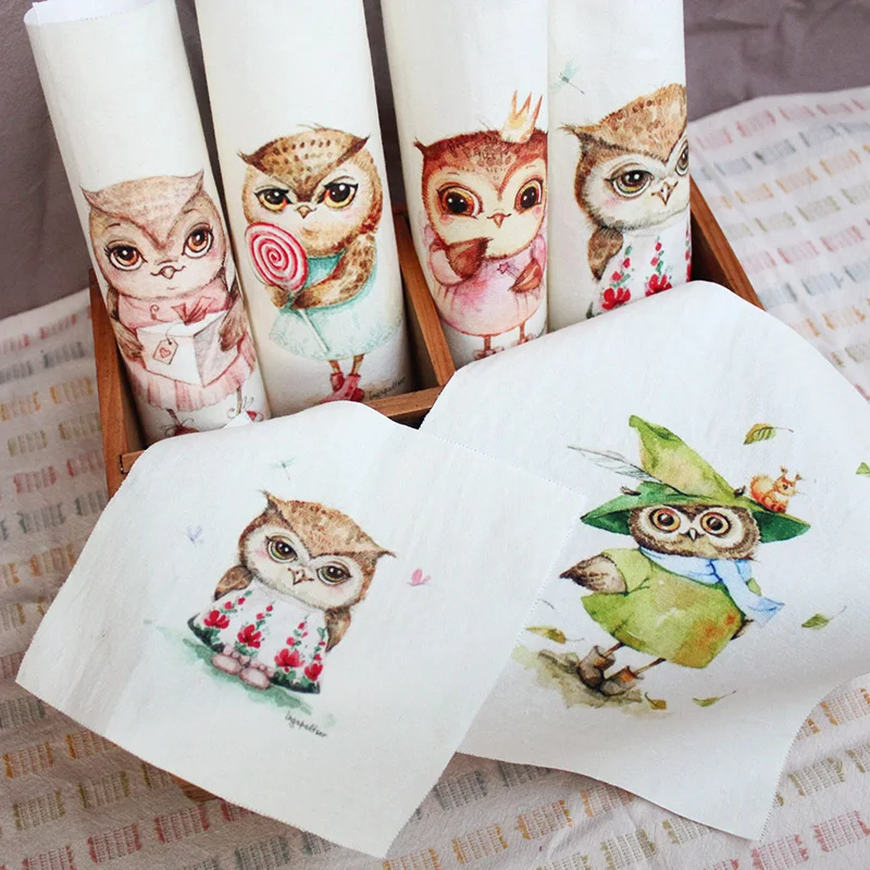 8pcs/set 15*15cm+22*22cm(4pcs/size) Owl cloth animal handmade canvas