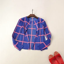 Miyake/модное короткое 2 пальто с застежкой, плиссированный принт, короткое пальто с длинными рукавами