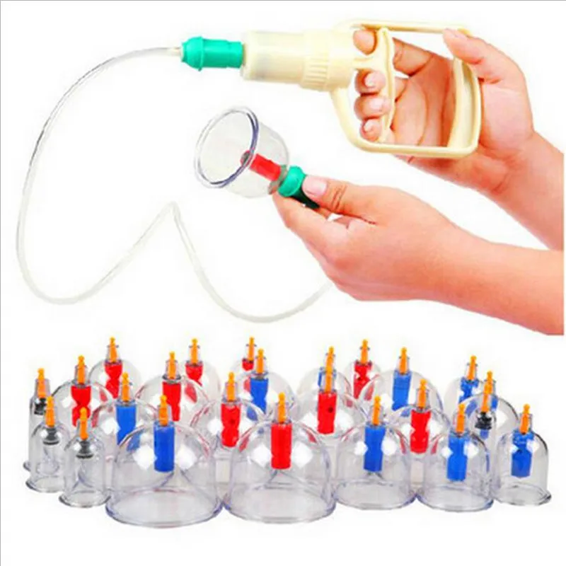 

New Vacuum Suction Kangzhu Chinese Boy Cupping Kit 24 Cups Massage Cupping Set free gift 20 magnetic acupuncture with color box