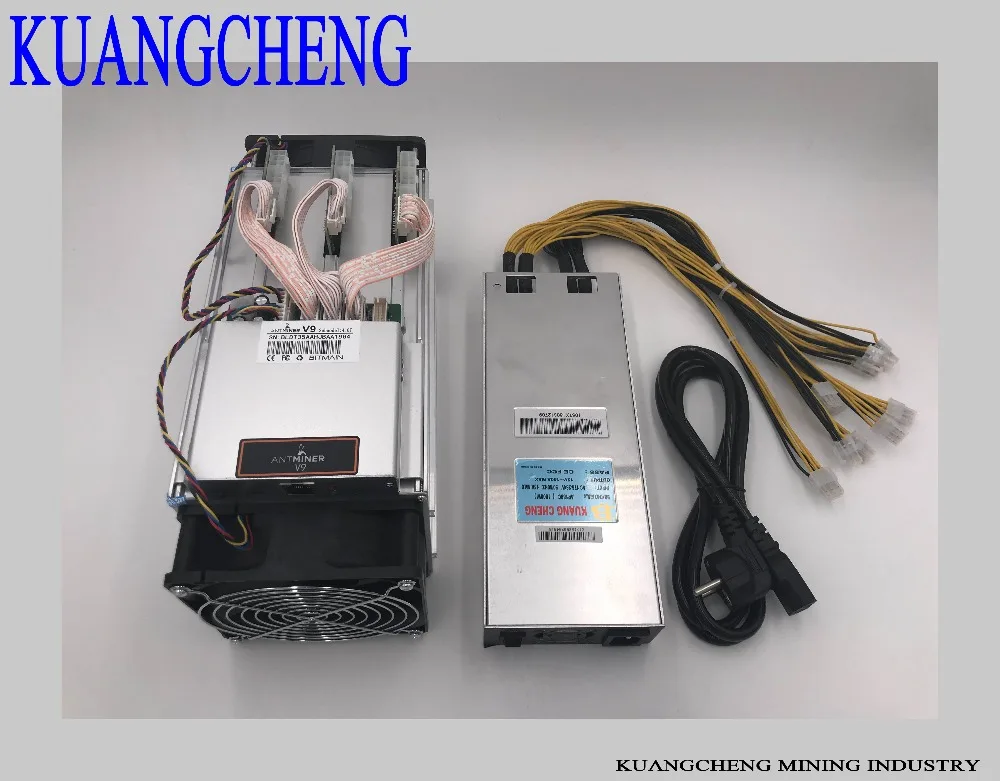 Майнер KUANGCHENG AntMeinr V9 4-й с блоком питания Asic 16nm Btc машина для майнинга биткоинов