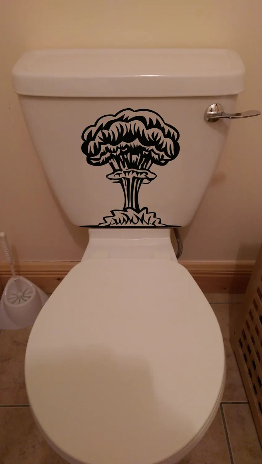 Online Get Bathroom Decor Mushroom Aliexpress Alibaba Funny Mushroom Cloud Toilet Sticker Washroom Bathroom Vinyl Explosion Silhouette Poster Decor S 37