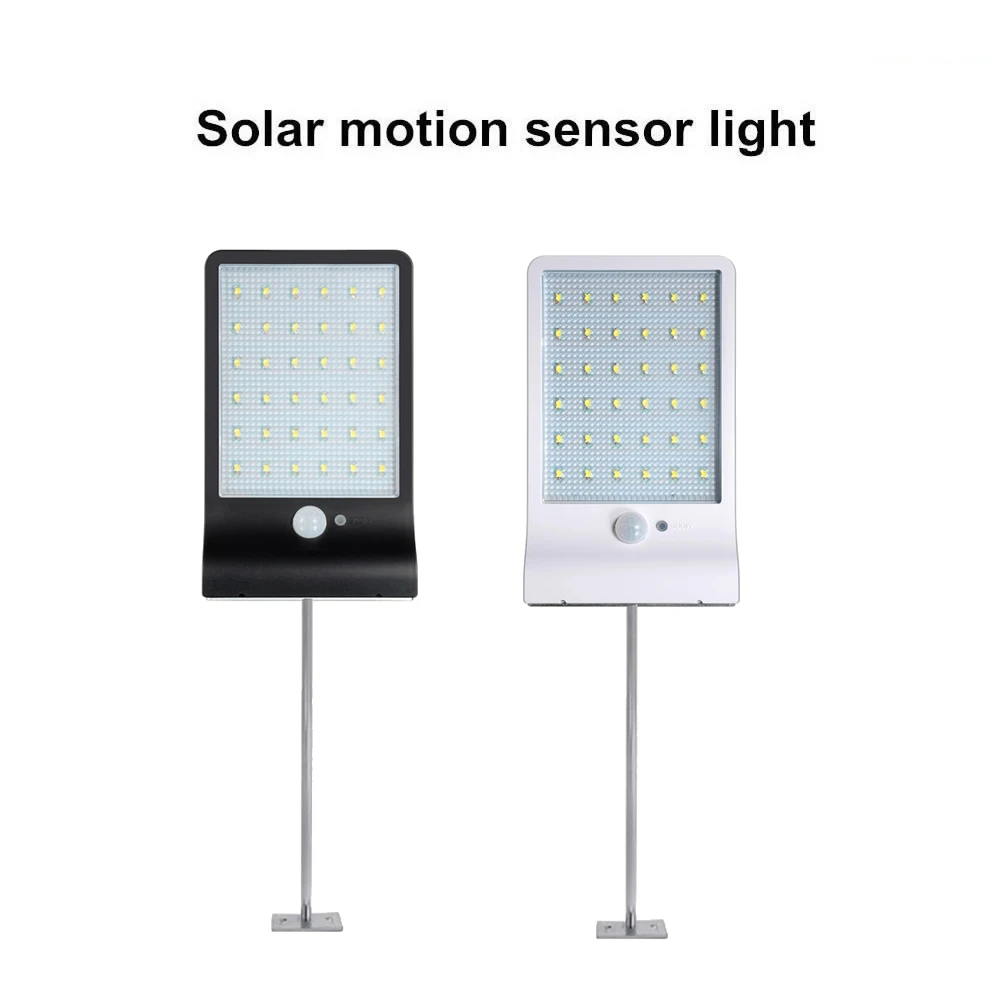 

48/36 LED Solar Powered PIR Motion Sensor Lamp Waterproof Outdoor Decoration Lights garden street spot flood Wall w metal pole