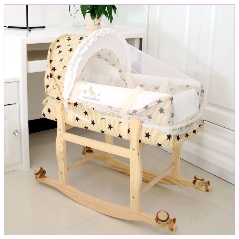 Crib Bassinet for Newborn Baby Stroller Roller Crib Rocking Portable Sleeping Basket with Mosquito Net Baby Bassinet Stroller Crib Bassinet for Newborn Baby Stroller Roller Crib Rocking Portable Sleeping Basket with Mosquito Net Baby Bassinet Stroller