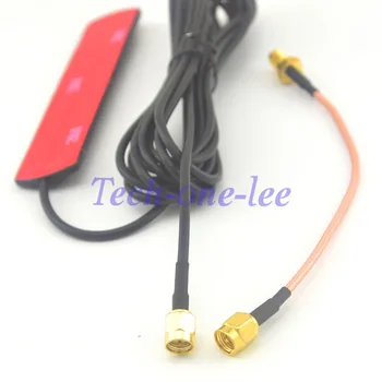 

2 piece/lot 3dbi GSM SMA Antenna Male Plug 9.84ft cable + 5.9'' SMA Cable Male to SMA Female
