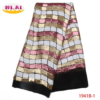 

Lady Fabric For Wedding Dress Lace, Pink Tulle Lace Fabric, Good Quality African Sequin Lace MR1941B