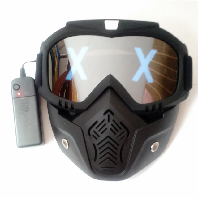 LED Lights Mask Luminous Half Face X Glowing Eyes DIY Eyewear Mask Removable mas&hellip;