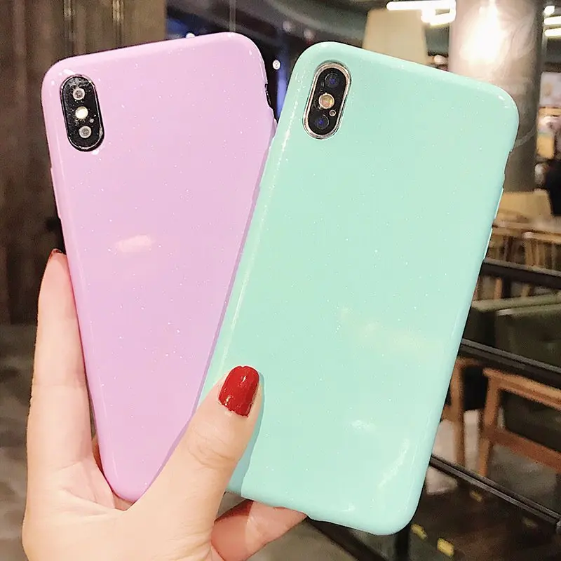 Блестящий чехол ярких цветов для iPhone X XR XS Max 7 8 6 6s Plus мягкий из ТПУ Samsung Galaxy S9 S8 S10 Lite
