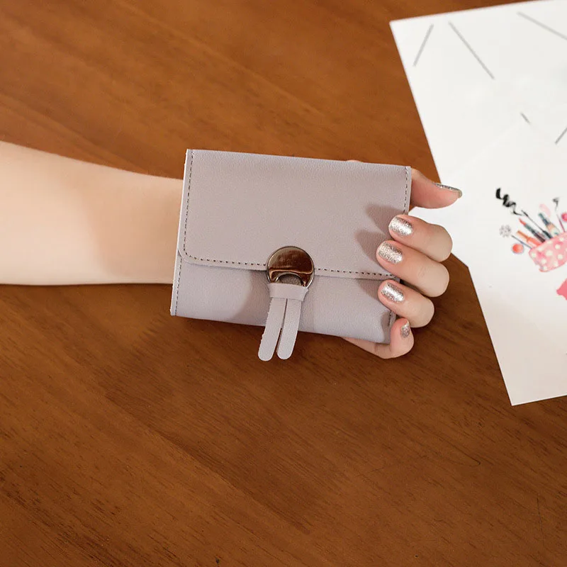 

Hot Selling Fashion Women Short Purse PU Leather Card Holder Wallet Ladies Girls Casual Money Clutch Bag -B5