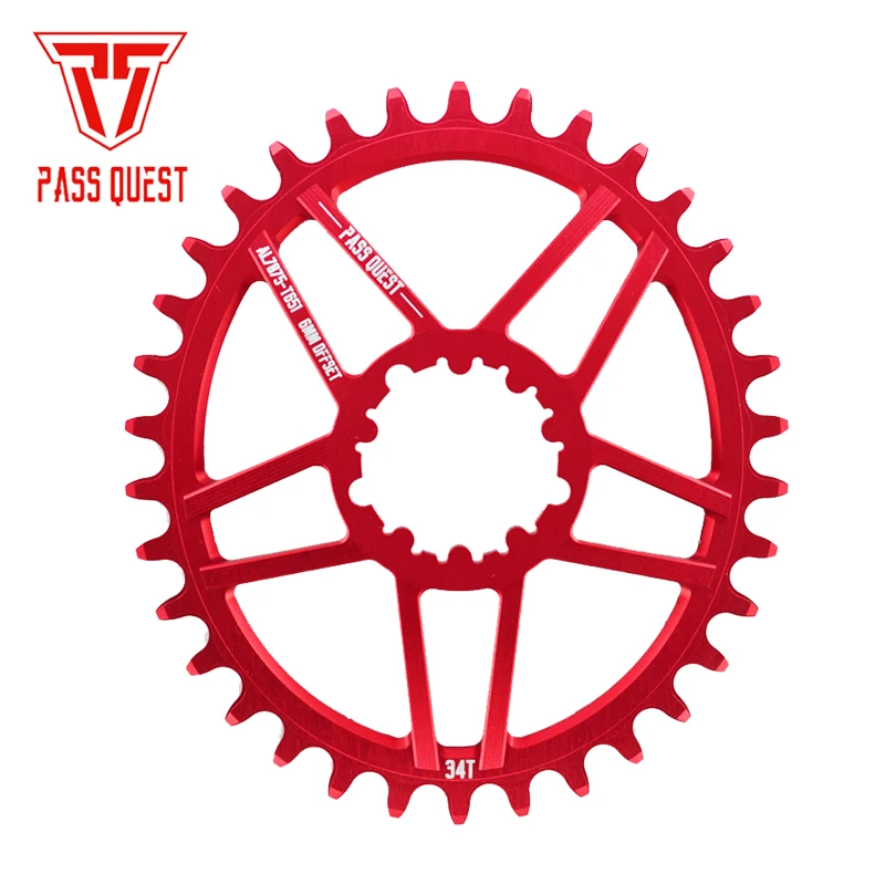 

PASS QUEST GXP Bicycle Crankset Oval Plate Mountain Bike Crank set MTB Parts 34T Chainring For Sram XX1 X1 8-12 Speed Offset 6mm