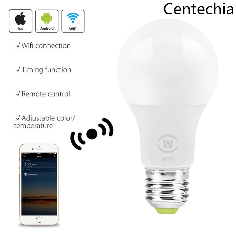 

Smart WiFi Bulb White LED 6.5W Light Lamp APP Light Remote Control Work With Alexa, Google Home Assistant and IFTTT