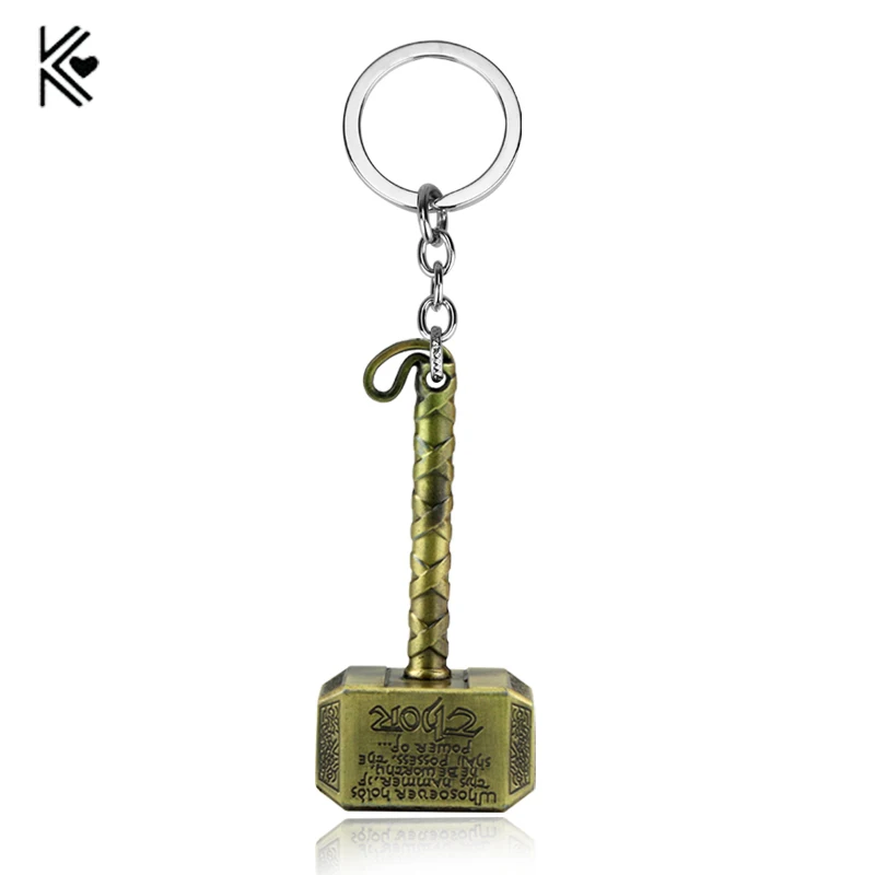 Marvel Avengers Thor's Hammer Keychain Mjolnir Model Zinc Alloy Keyring