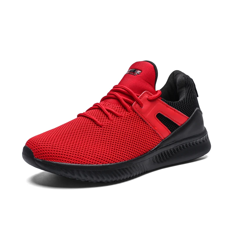 

Red color New Shoes Men Sneakers Mesh Breathable Lace-up Footwear Adult Men Casual Shoes