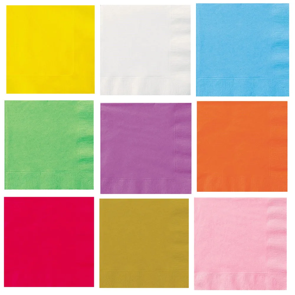 

20Pcs Luncheon Napkins Plain Solid Colours Birthday Party Tableware Catering serviette de table tissu servilletas de tela table