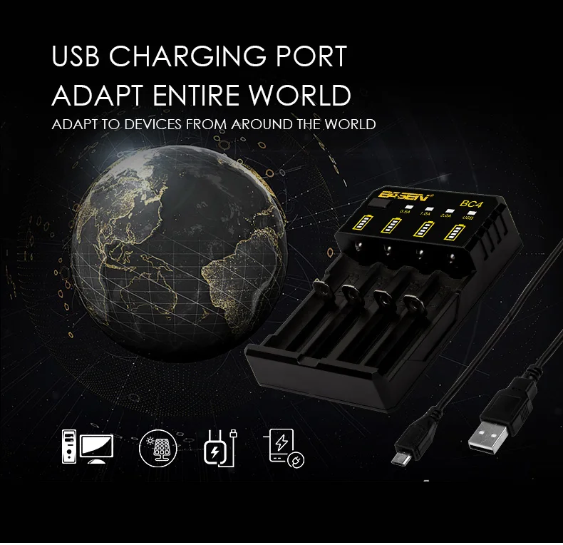 BC4 Basen Electronics rechargeable li-ion battery charger 4 slot intelligent 18650 battery charger INPUT OUTPUT _07