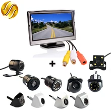 2In1 Car Parking System Kit 5″ Desktop Bracket TFT LCD Color Monitor 5 Inch HD Display Screen + Rear View Camera Waterproof