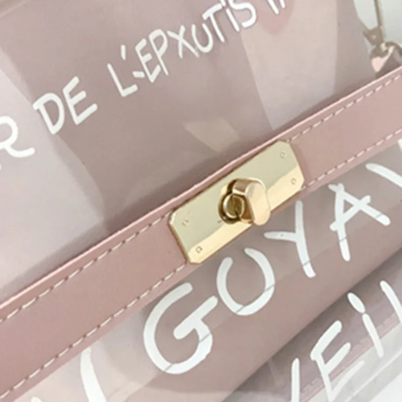 Hot Women Fashon Letter Transparent Handbag INS Popular Female Mini Shoulder Bags Travel Lady Exquisite Design Crossbody SS3480 (3)