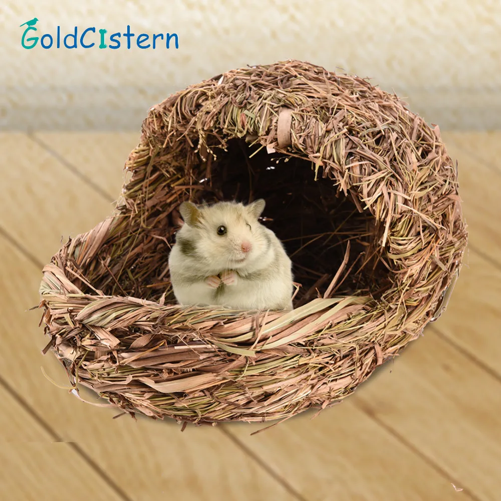 Cute Handmade Slippers Hamster Bed Grass Nest For Chinchilla Guinea Pig