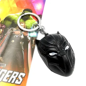 

Hot Movie Avengers 3 Infinity War Superhero Black Panther Keychain Vintage Alloy Mask Key Rings Key Holders For Gifts 10pcs/lot