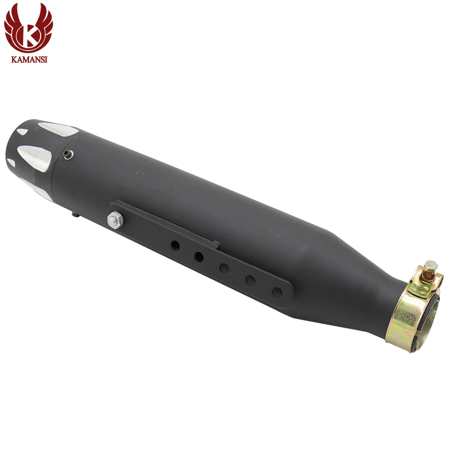 

KAMANSI Universal Motorcycles Tapered Slip-On Retro Exhaust Muffler Vertical Fit for Harley Bobber Chopper Cafe Racer Racing