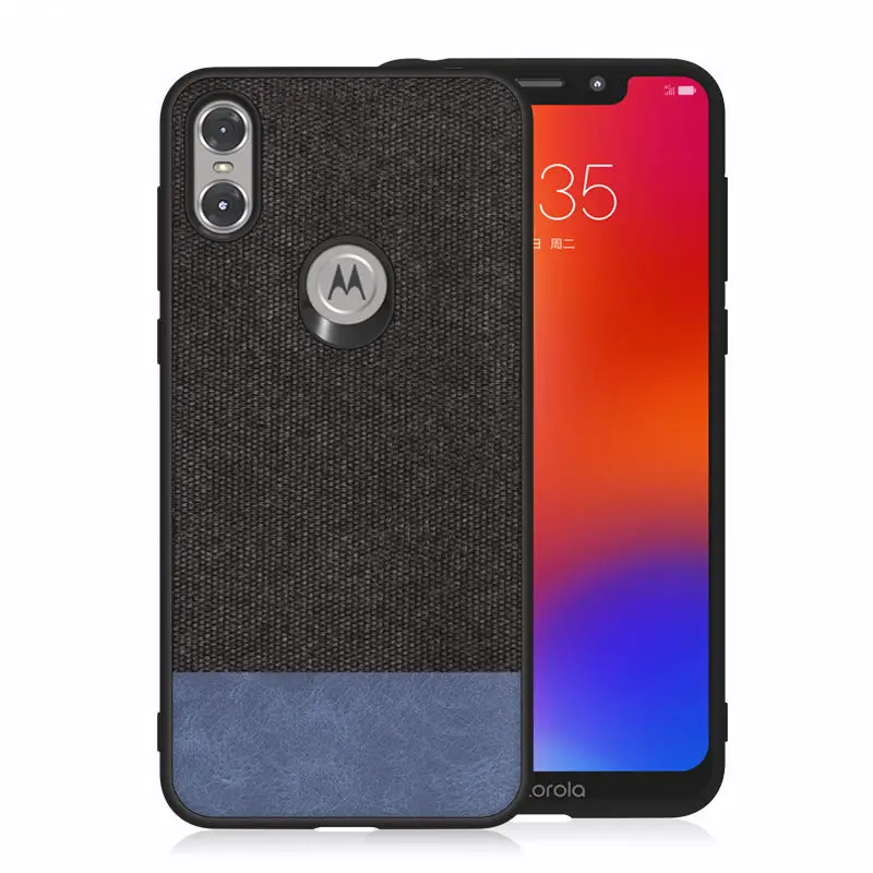 SRHE для Motorola Moto One P30 Play чехол Чехол винтажная ткань силикон полное заднее покрытие для Moto P30 Play/Moto One XT1941 - Цвет: Black-1