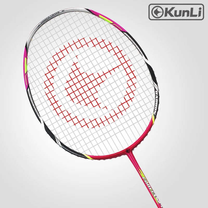 

original KUNLI official badminton racket 5U 79g FORCE79 Pink full carbon Ultra light attack racket professional feather racket