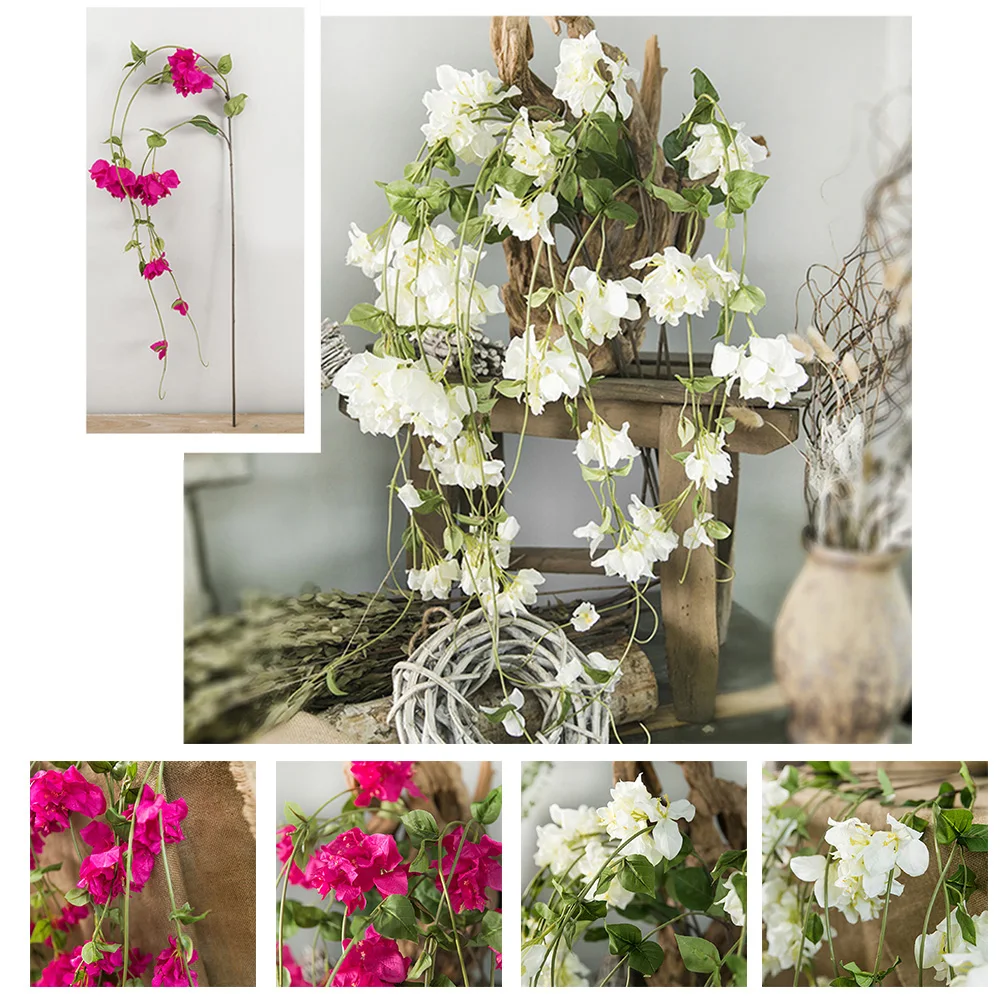 Искусственные цветы, длина 170 см, лоза, сделай сам, искусственные бугенвиллеи, ветви, искусственный цветок, ротанг, для дома, свадебные украшения для ресторана