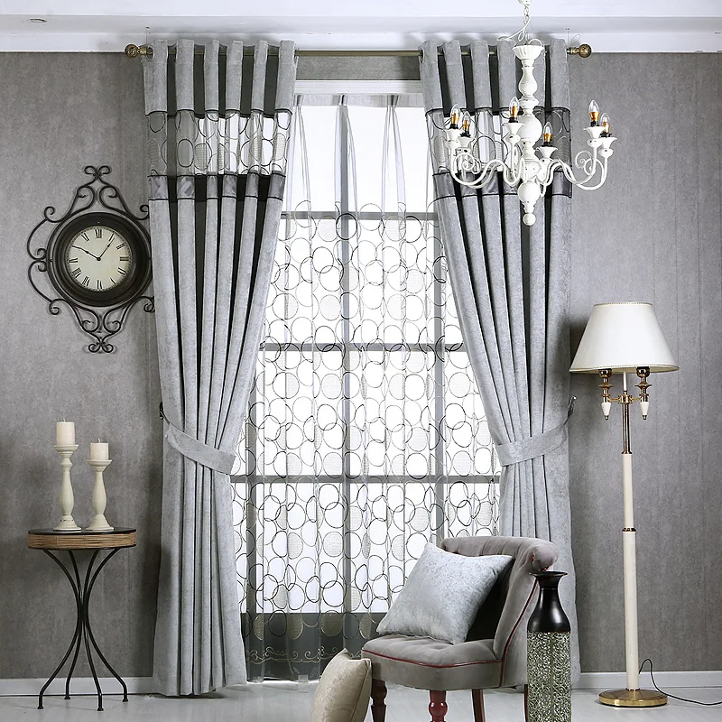 Tanie Jednolite kolory zasłony zaciemniające do sypialni szary tiul Splice nowoczesne zasłony do życia zasłony okienne rolety