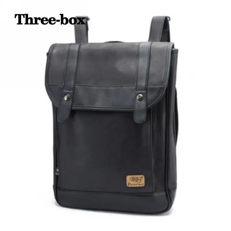 

2017 Fashion New Brand PU Leather Men Mochila Bagpack For College Nubuck School Bags Vintage Travel Bags Men Backpack 40A1438