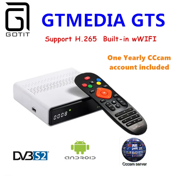 GT Media GTS DVB S/S2 спутниковый ресивер Android 6 0 TV BOX 2 ГБ/8 ГБ BT4.0 Smart box + 1 год Европа Испания