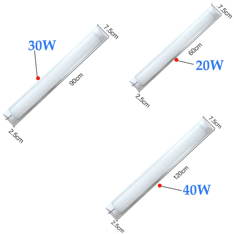 Led Three Anti-light/Integrated Ultra-thin Bracket/Waterproof Dust-proof Purification Lamp 1.2 M T8 Double Tube Cover/Explosion-proof Fluorescent Lamp Color : B, Size : 30CM 