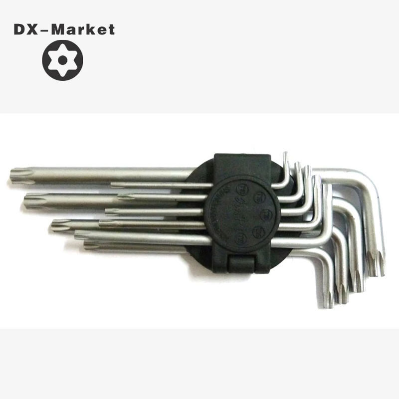 

9 in 1 Torx wrench set , Metric Extra Long Torx Key T10-T50 Anti theft bolt wrench , T10-T50 Titanium plating export tools