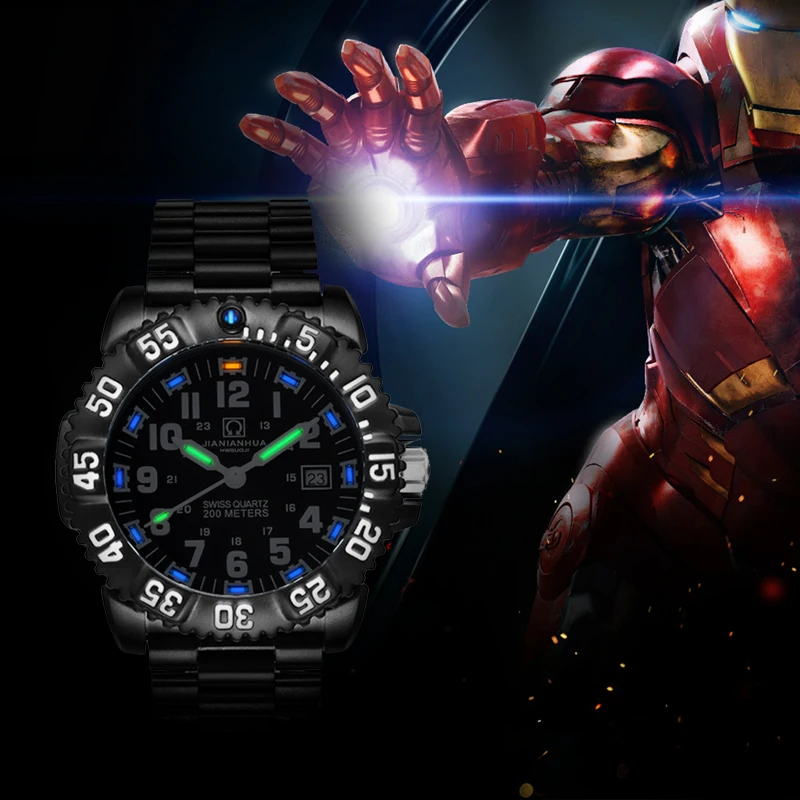 T25 Tritium Luminous Quartz Watch Men Carnival Sport Diver Military Mens Watches Top Brand Luxury C