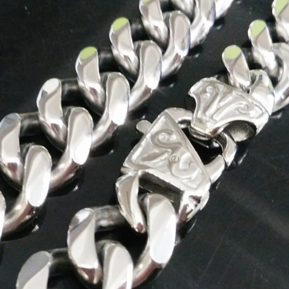 8''-40'' Shiny 316L Stainless Steel Silver Color / Gold Curb Chain Link Necklaces New Amazing Men's Jewelry | Украшения